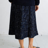 Full Seam Skirt - Deep Indigo Jacquard