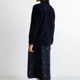 Full Seam Skirt - Deep Indigo Jacquard