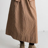 Full Length Seam Skirt - Clay Gingham