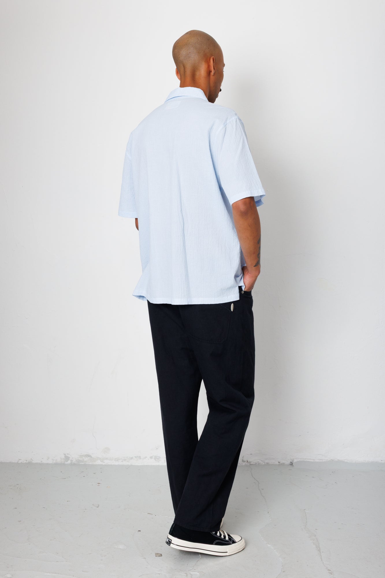 Folk | Folk Gabe Shirt - Light Blue Textured