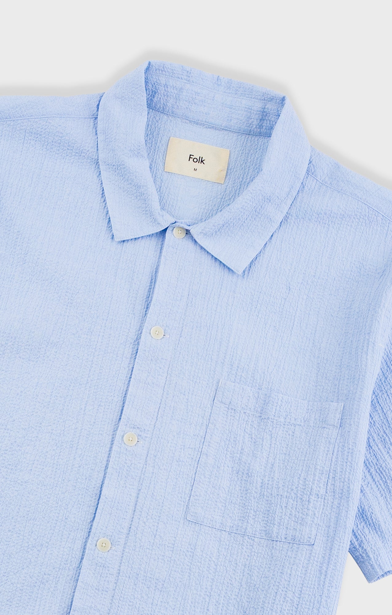 Folk | Folk Gabe Shirt - Light Blue Textured