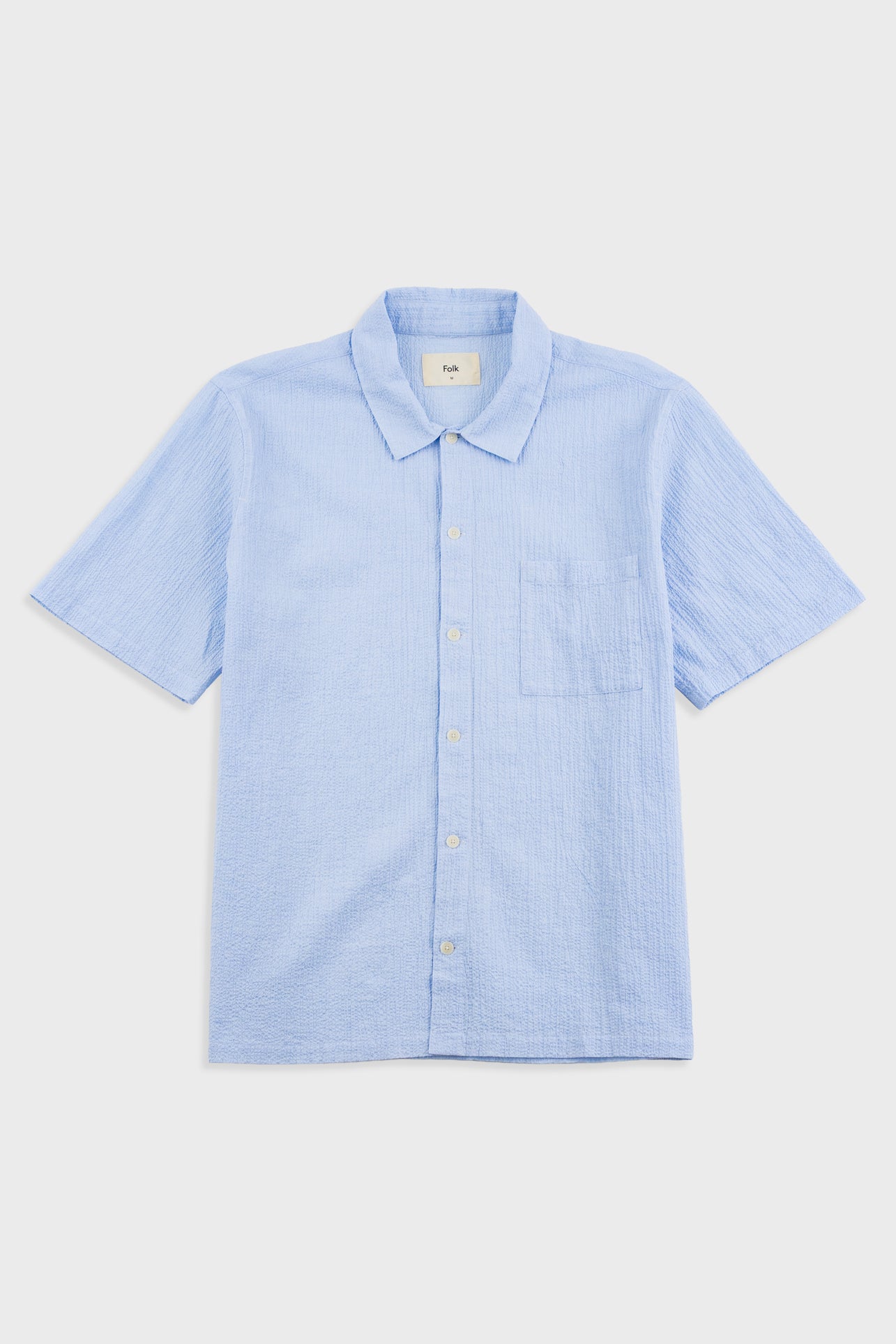 Folk | Folk Gabe Shirt - Light Blue Textured