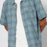 Folk | Folk Gabe Shirt - Blue Yellow Flower Check