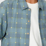 Folk | Folk Gabe Shirt - Blue Yellow Flower Check