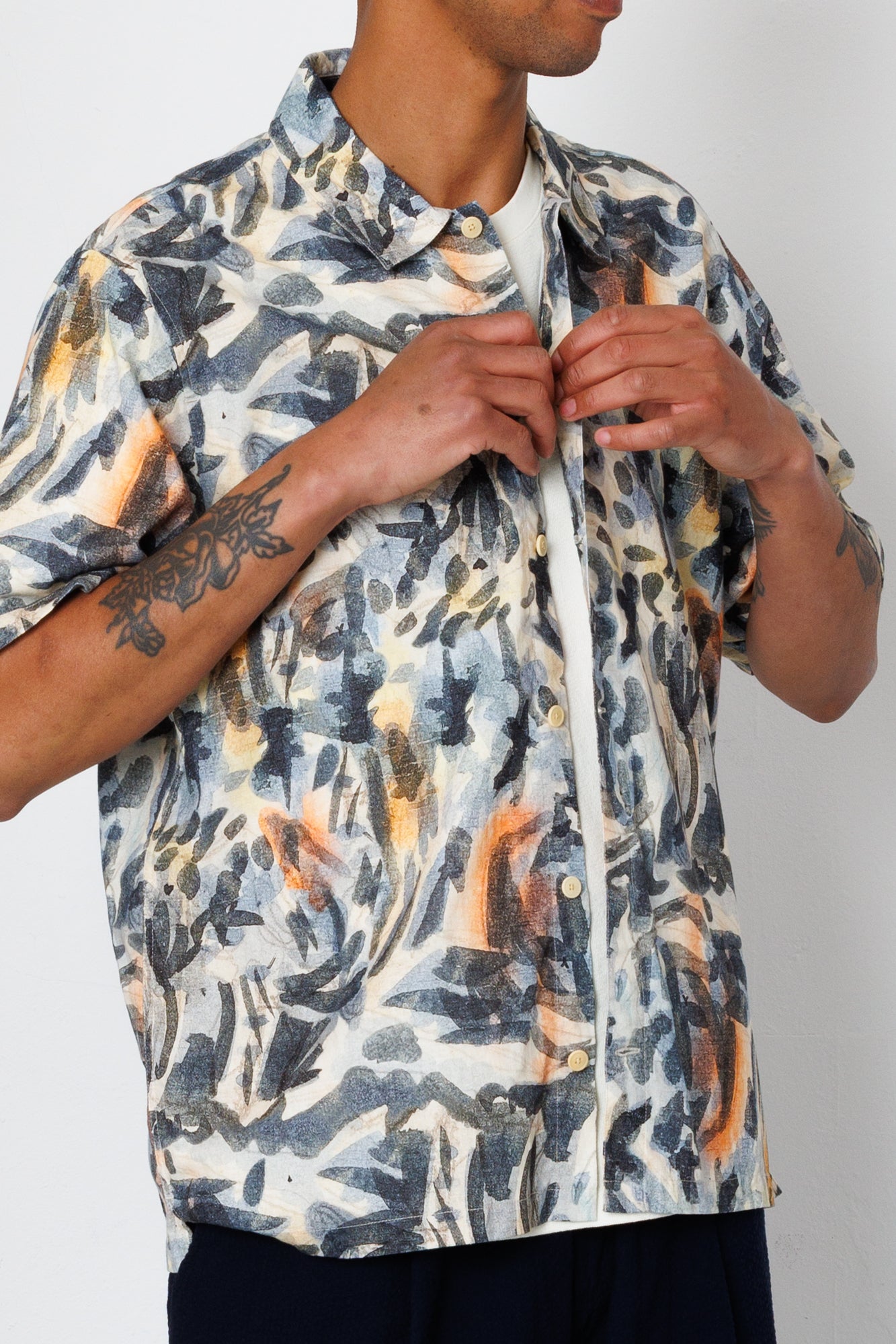 Folk | Folk Gabe Shirt - Jungle Cat Print | Folk x Goss Brothers