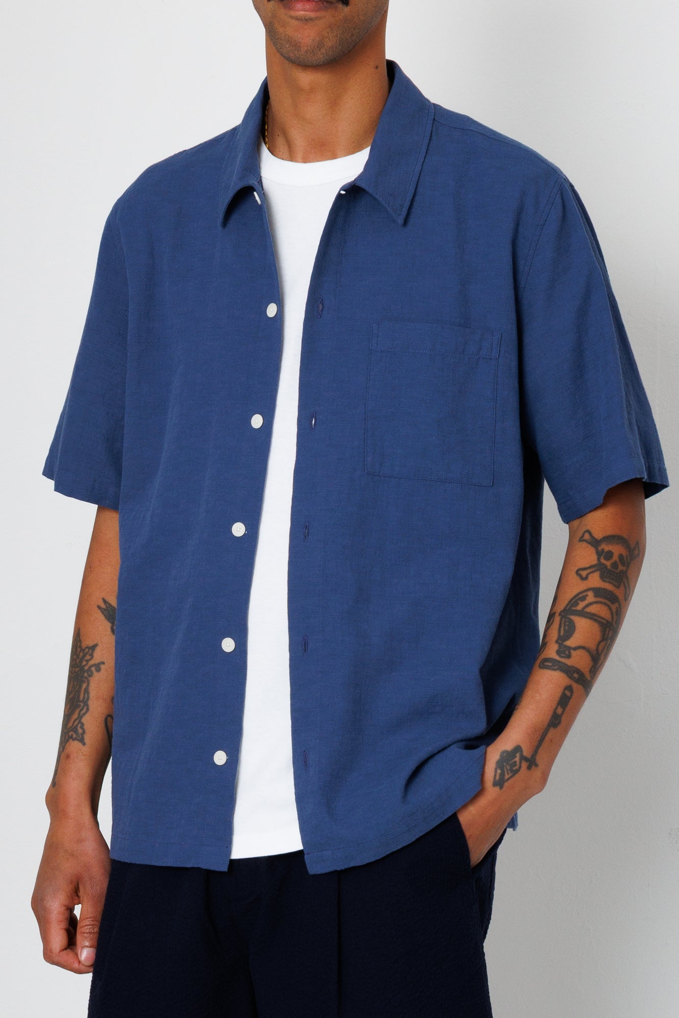 Folk | Folk Gabe Shirt - Soft Navy