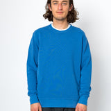 Man wearing a blue sweater against a white background