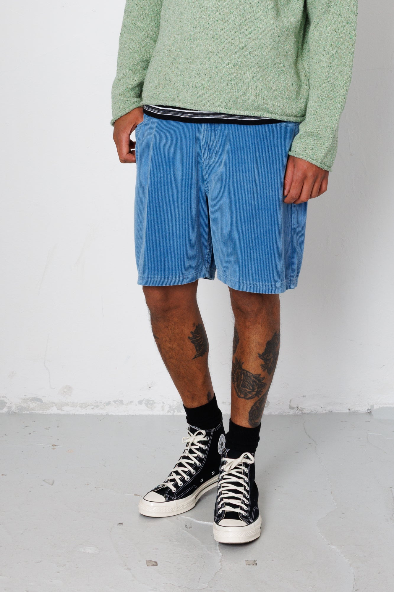 Folk | Folk Relaxed Jean Short - Soft Blue Cord