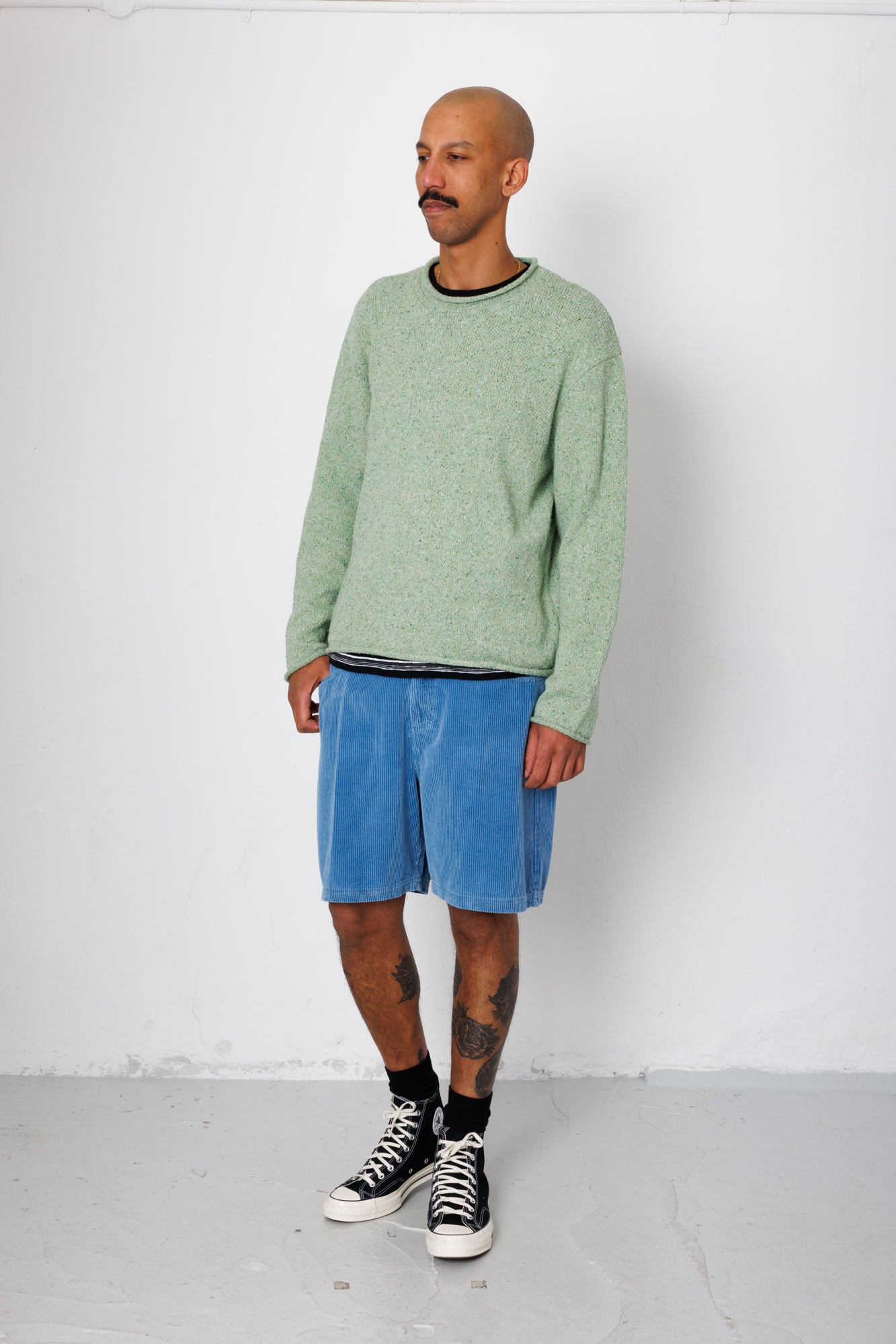 Folk | Folk Relaxed Jean Short - Soft Blue Cord