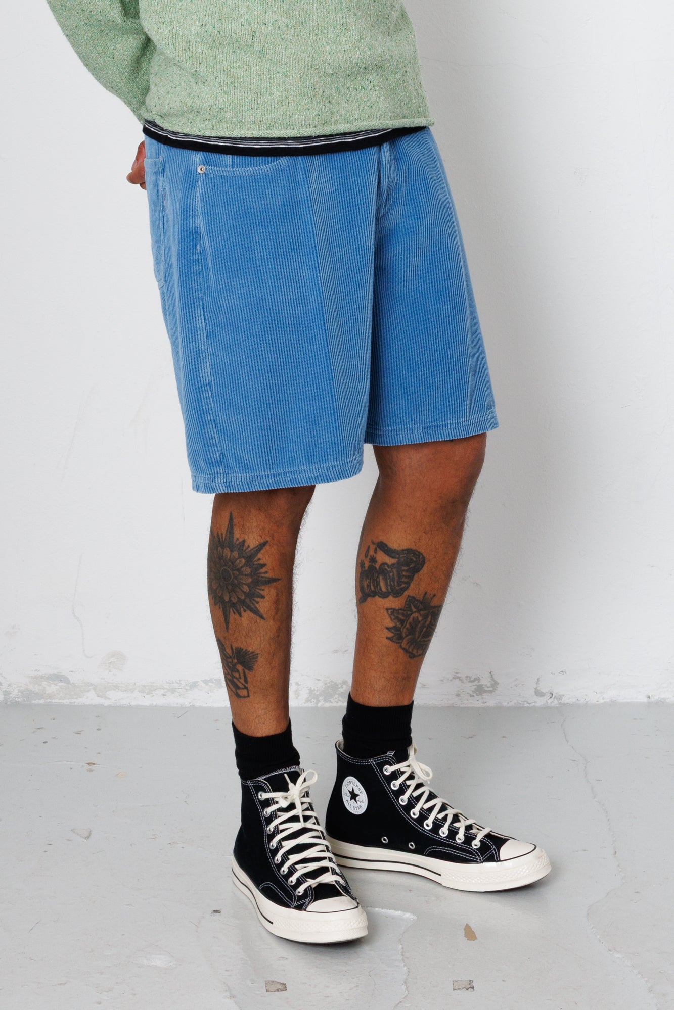 Folk | Folk Relaxed Jean Short - Soft Blue Cord