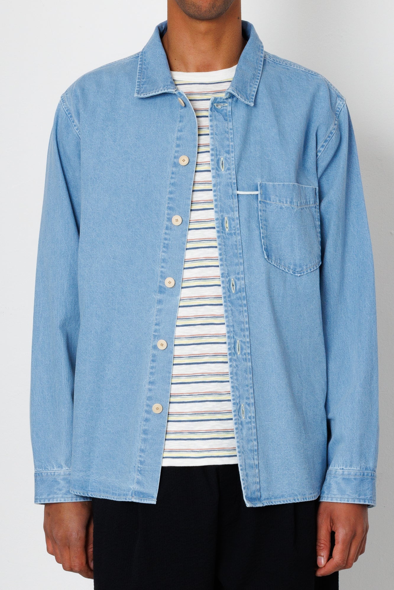 Folk | Folk Loop Shirt - Bleached Denim