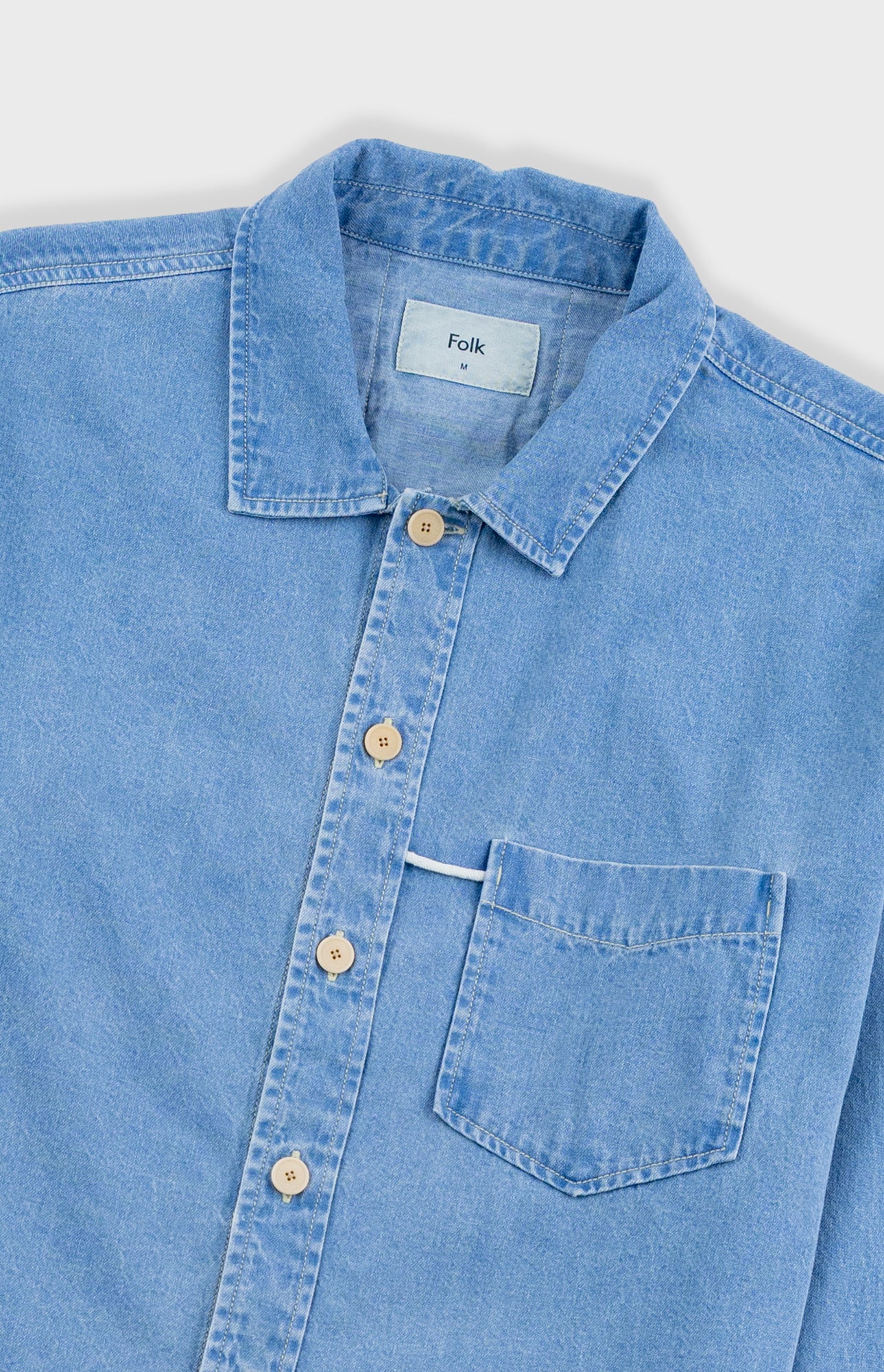 Folk | Folk Loop Shirt - Bleached Denim