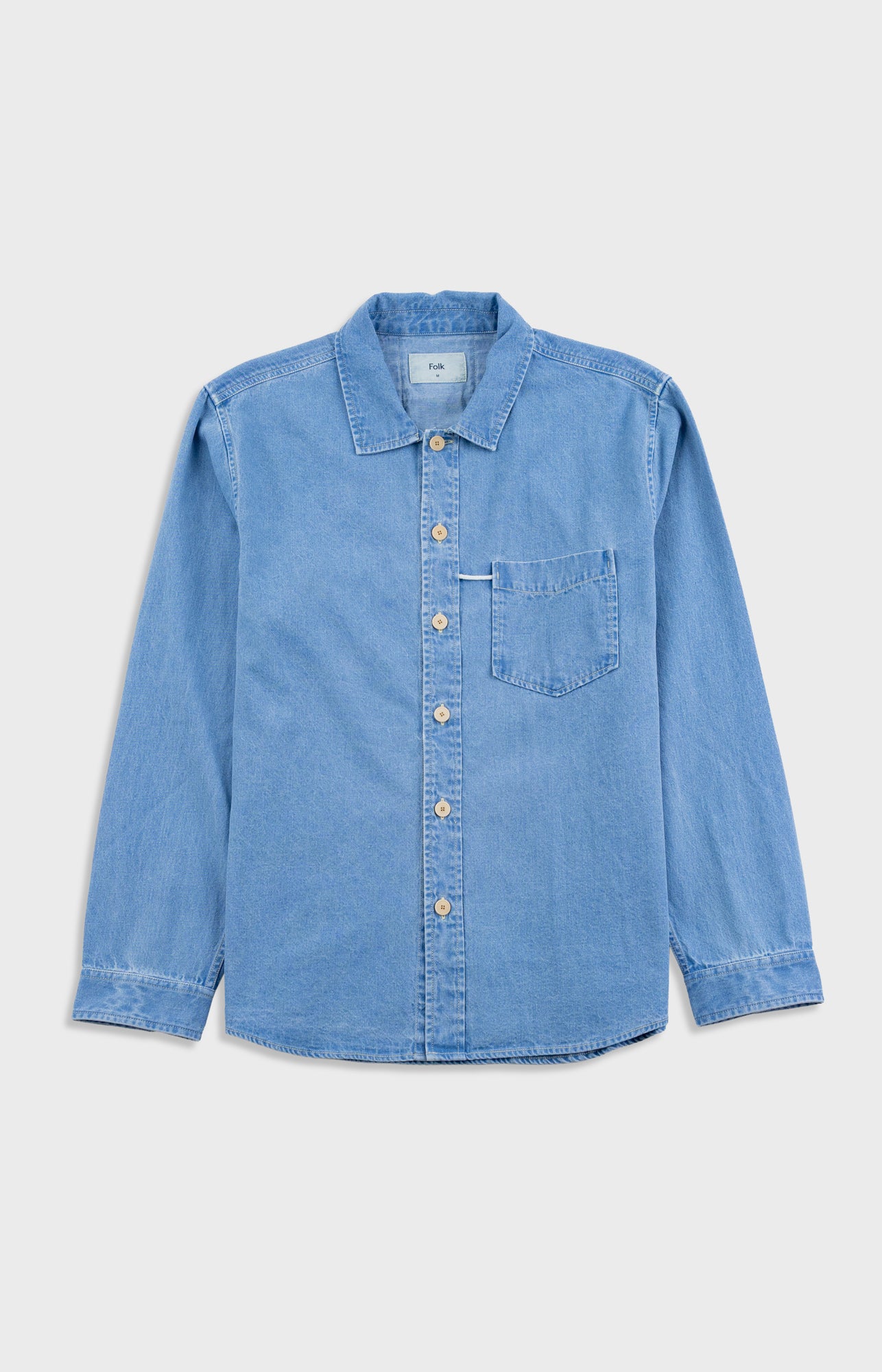 Folk | Folk Loop Shirt - Bleached Denim