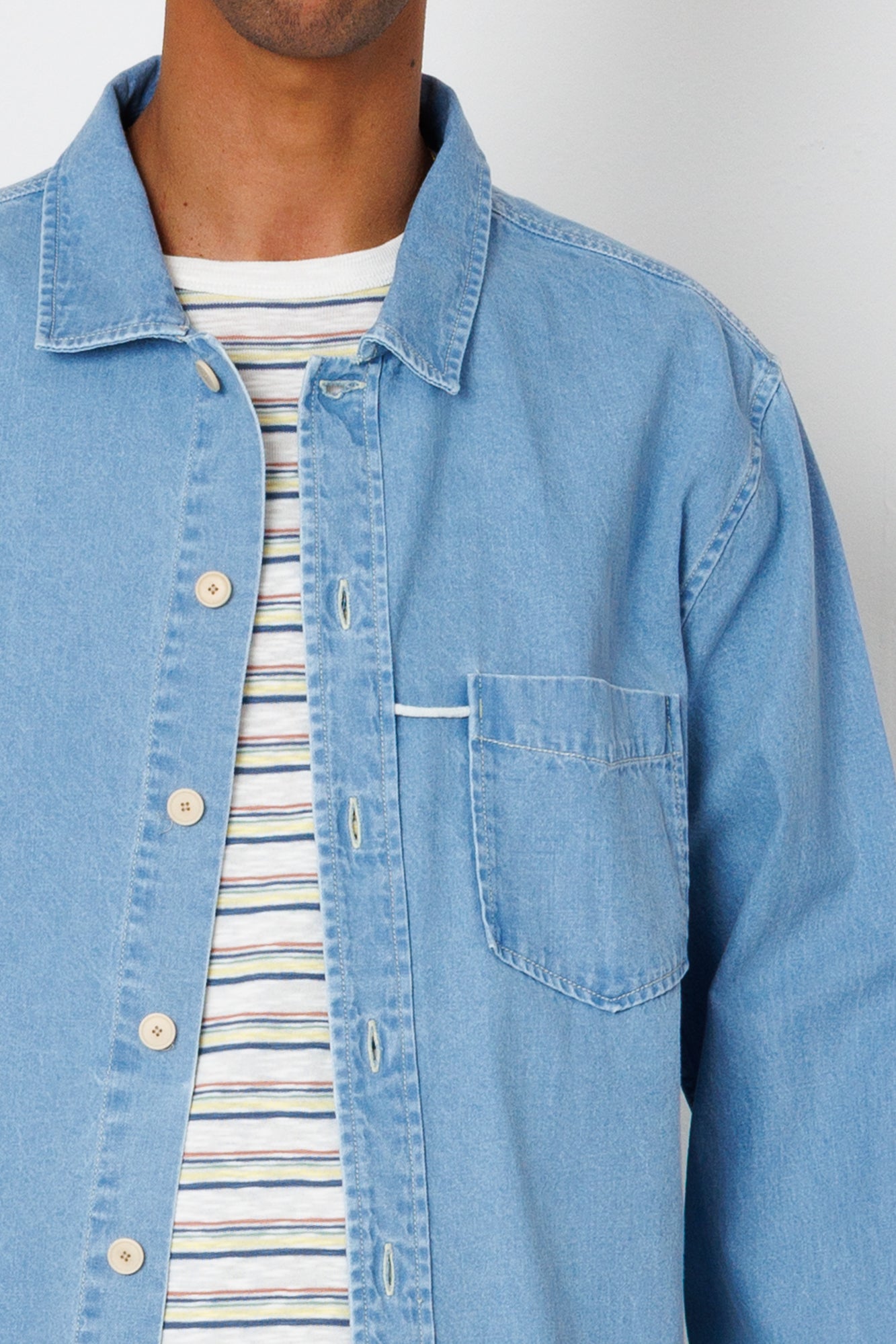 Folk | Folk Loop Shirt - Bleached Denim