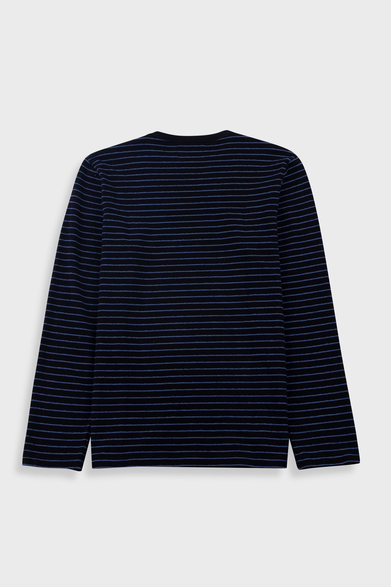 Folk | Folk Long Sleeve Textured Striped T-Shirt - Black / Soft Blue