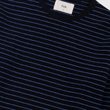 Folk | Folk Long Sleeve Textured Striped T-Shirt - Black / Soft Blue