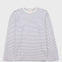 Folk | Folk Long Sleeve Textured Striped T-Shirt - Ecru / Soft Blue