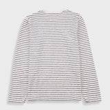 Folk | Folk Long Sleeve Textured Striped T-Shirt - Ecru / Black