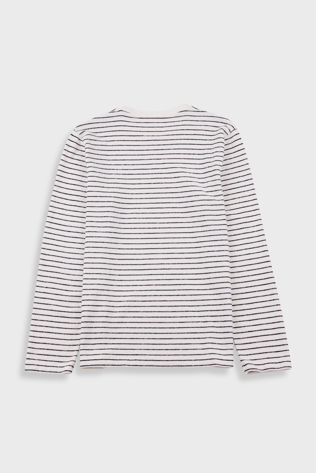 Folk | Folk Long Sleeve Textured Striped T-Shirt - Ecru / Black