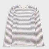 Folk | Folk Long Sleeve Textured Striped T-Shirt - Ecru / Black