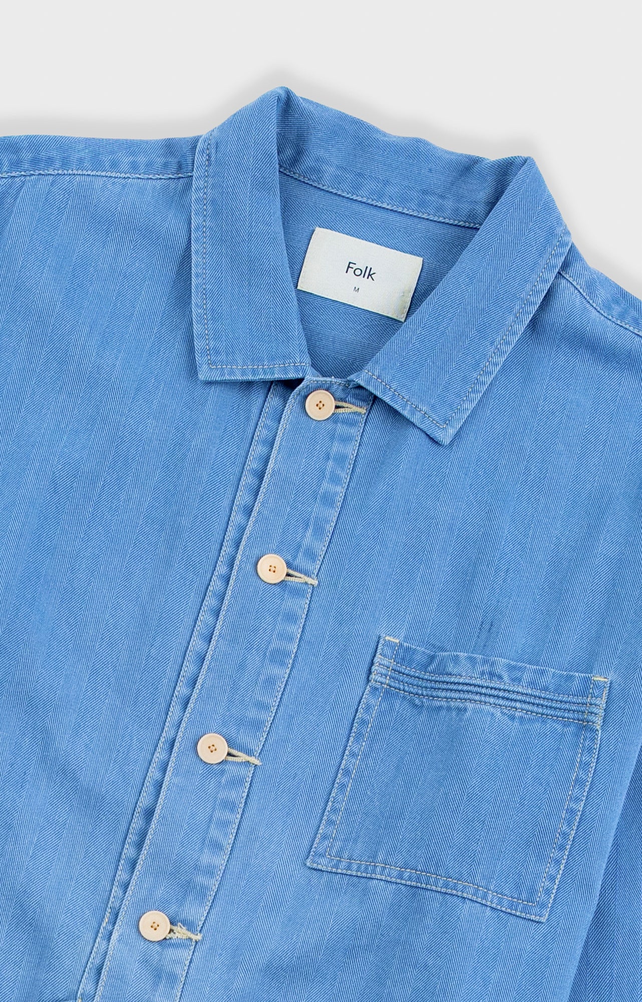 Folk | Folk Meyer Shirt Jacket - Herringbone Denim