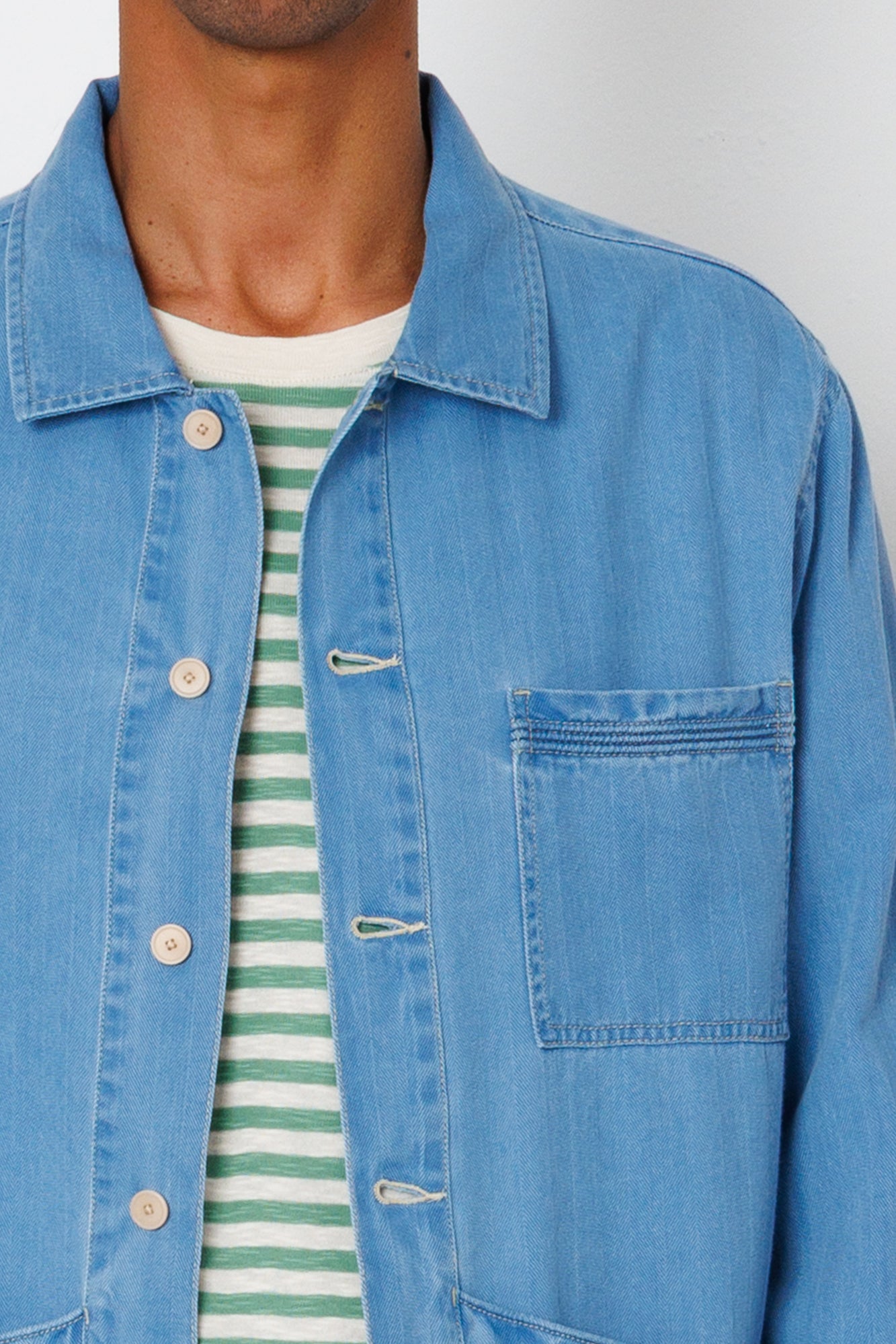 Folk | Folk Meyer Shirt Jacket - Herringbone Denim