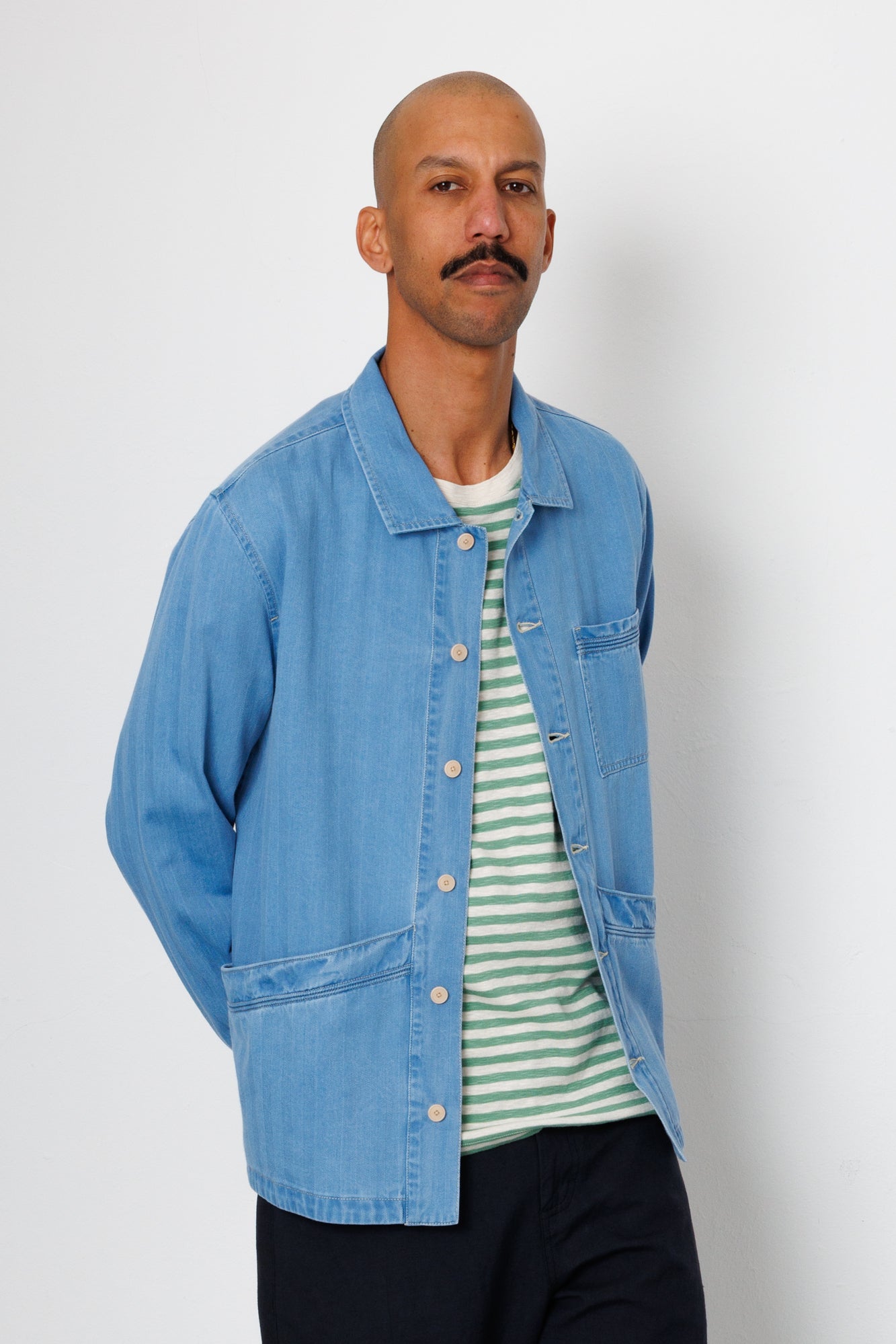 Folk | Folk Meyer Shirt Jacket - Herringbone Denim