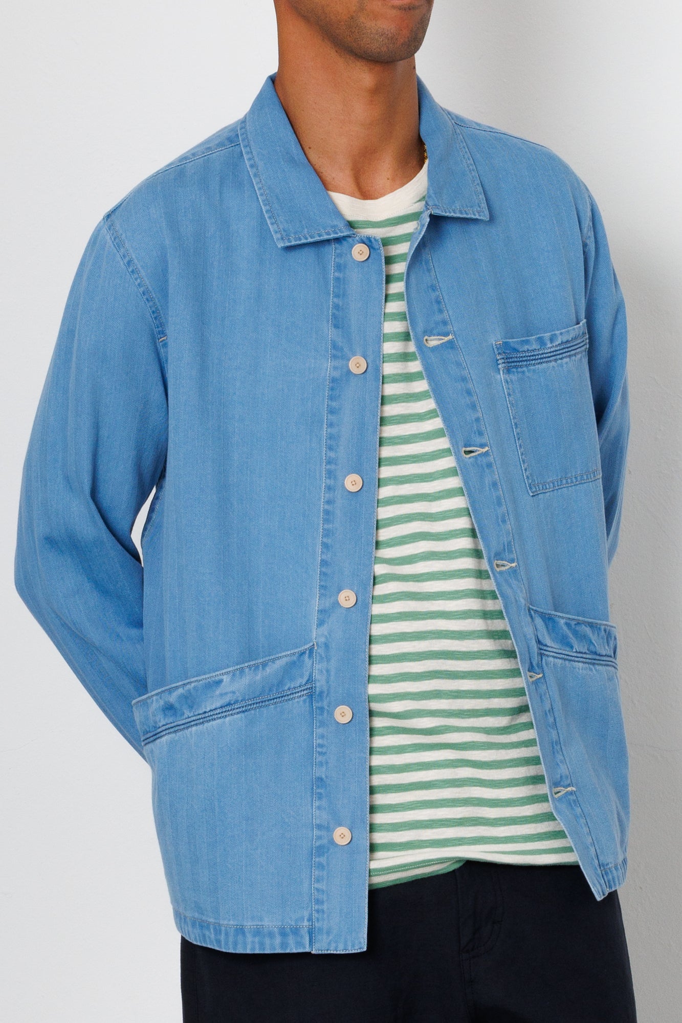 Folk | Folk Meyer Shirt Jacket - Herringbone Denim