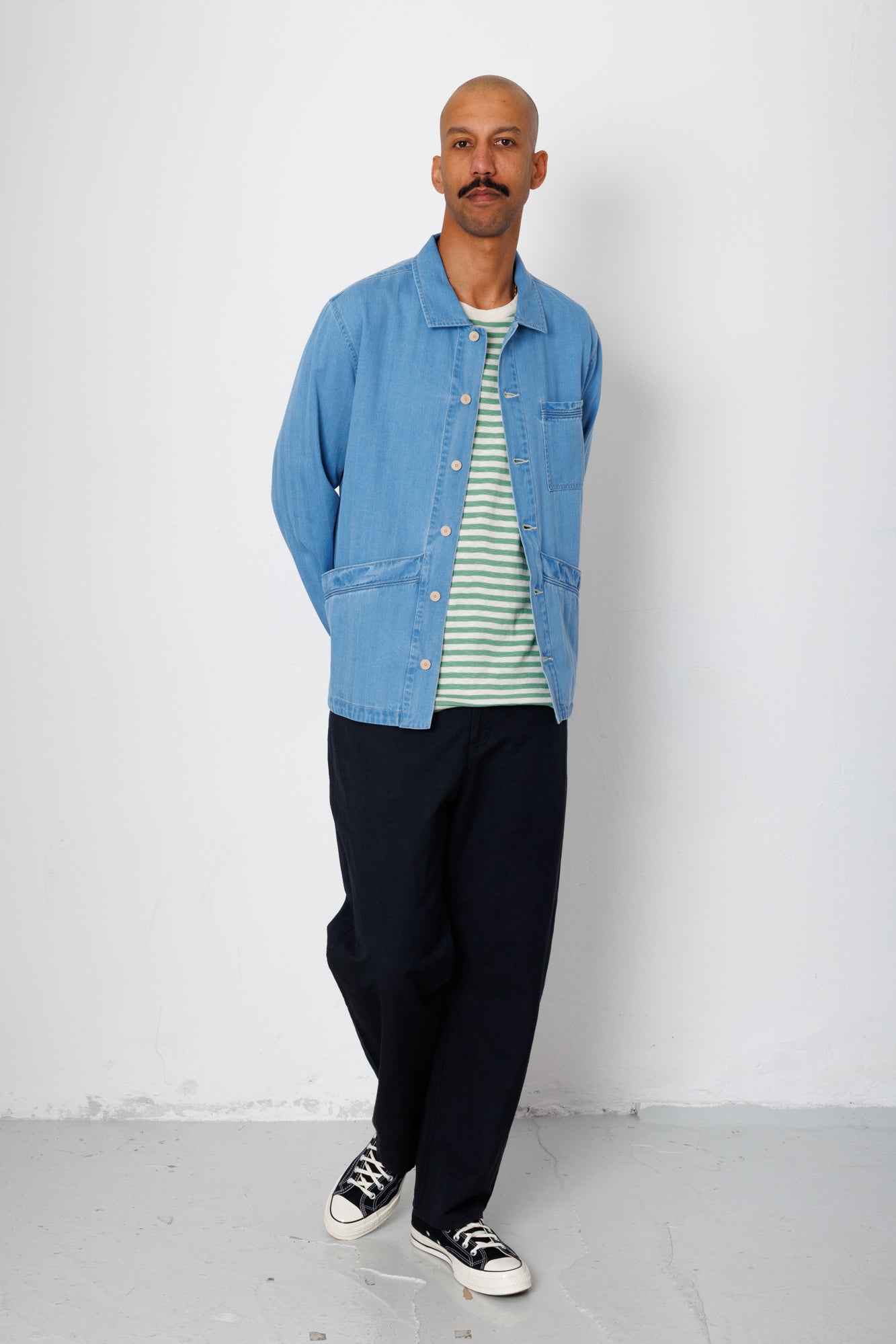 Folk | Folk Meyer Shirt Jacket - Herringbone Denim