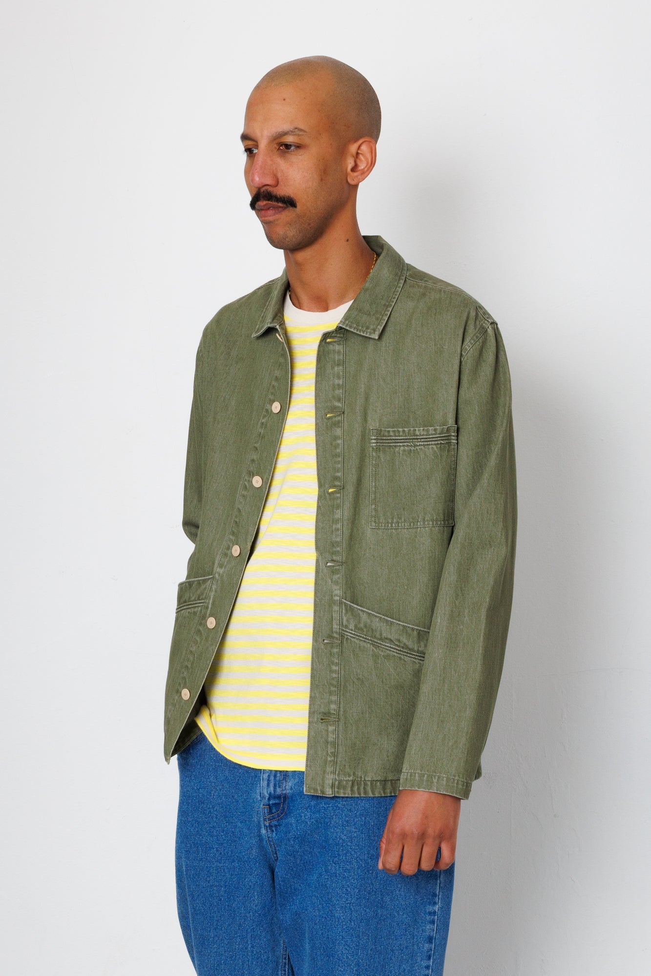 Folk | Folk Meyer Shirt Jacket - Sage Lightweight Denim