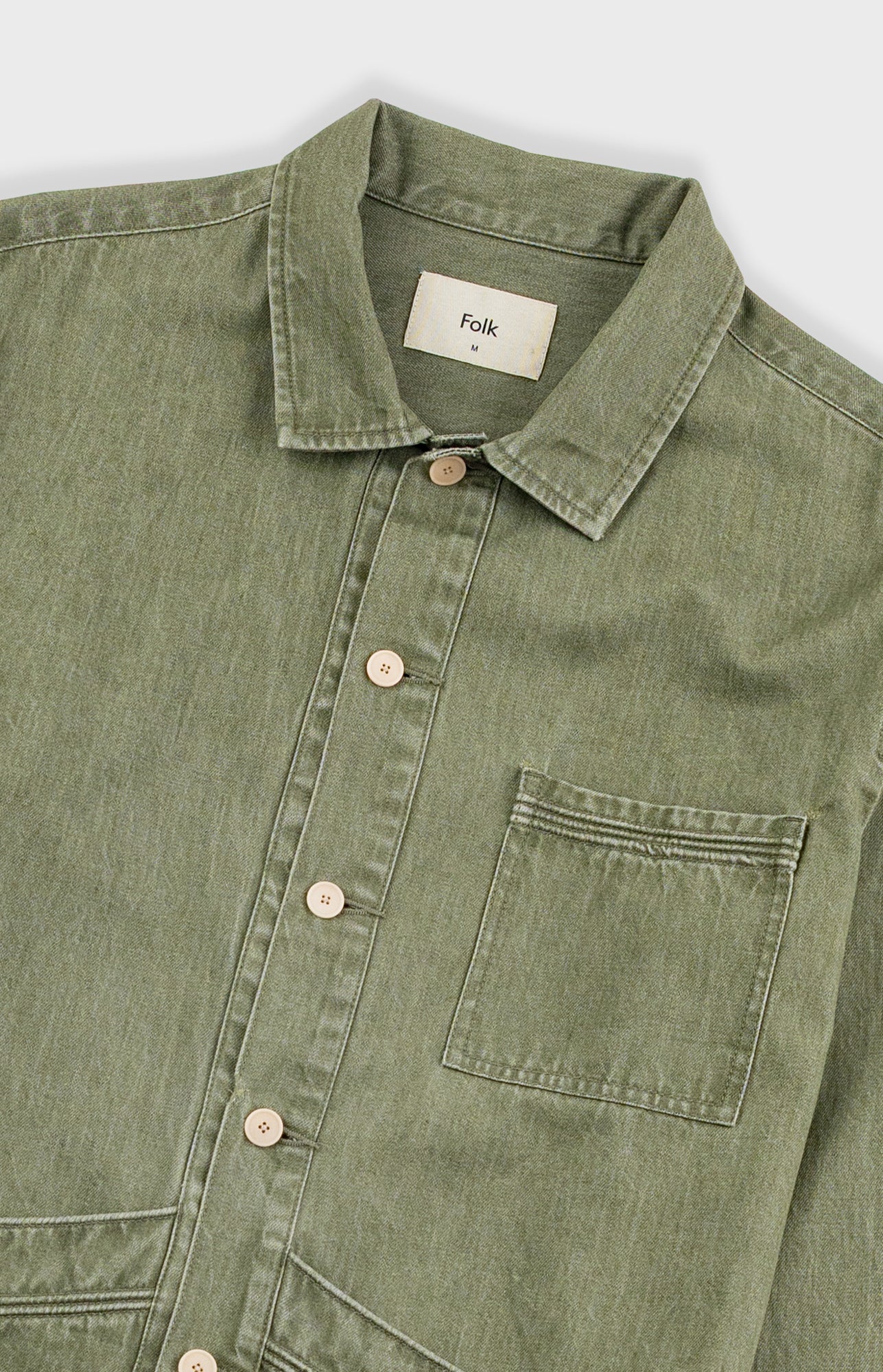 Folk | Folk Meyer Shirt Jacket - Sage Lightweight Denim
