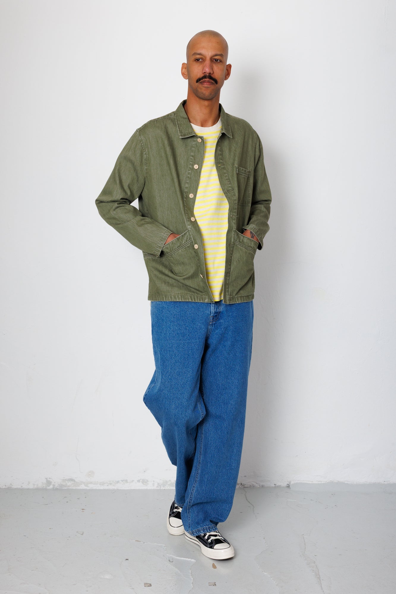 Folk | Folk Meyer Shirt Jacket - Sage Lightweight Denim
