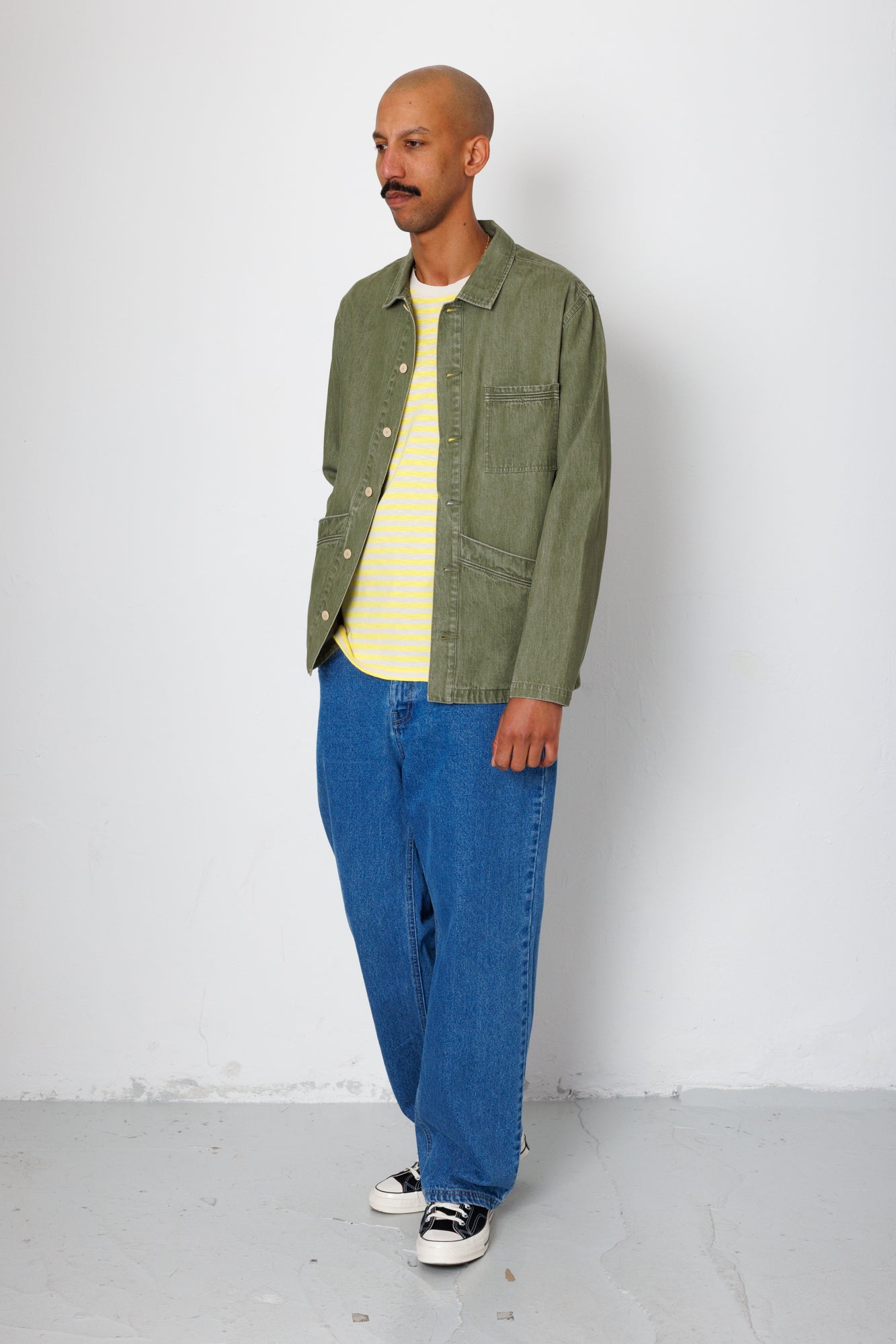 Folk | Folk Meyer Shirt Jacket - Sage Lightweight Denim
