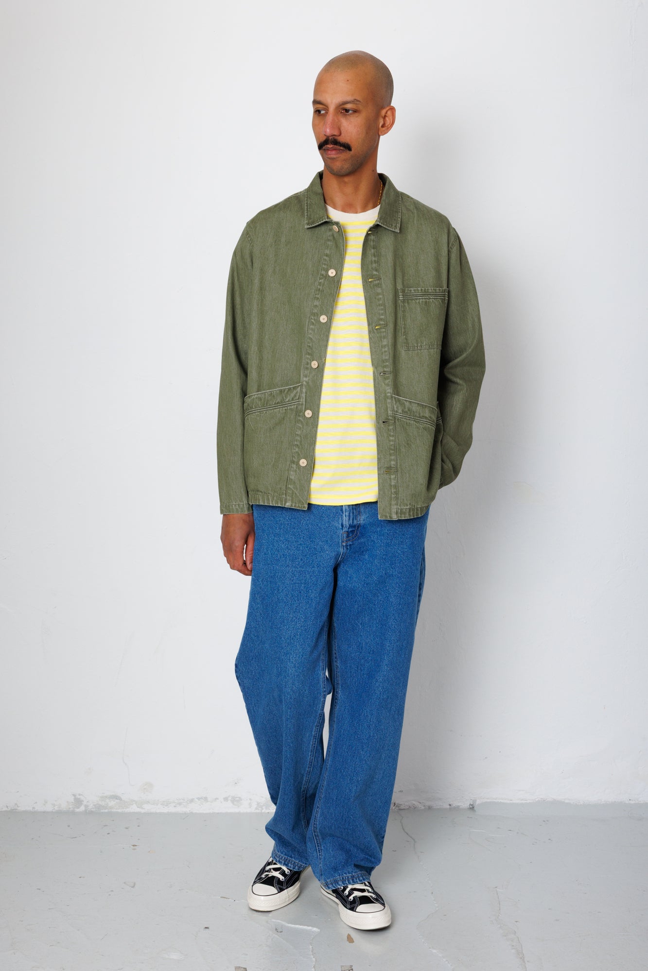 Folk | Folk Meyer Shirt Jacket - Sage Lightweight Denim