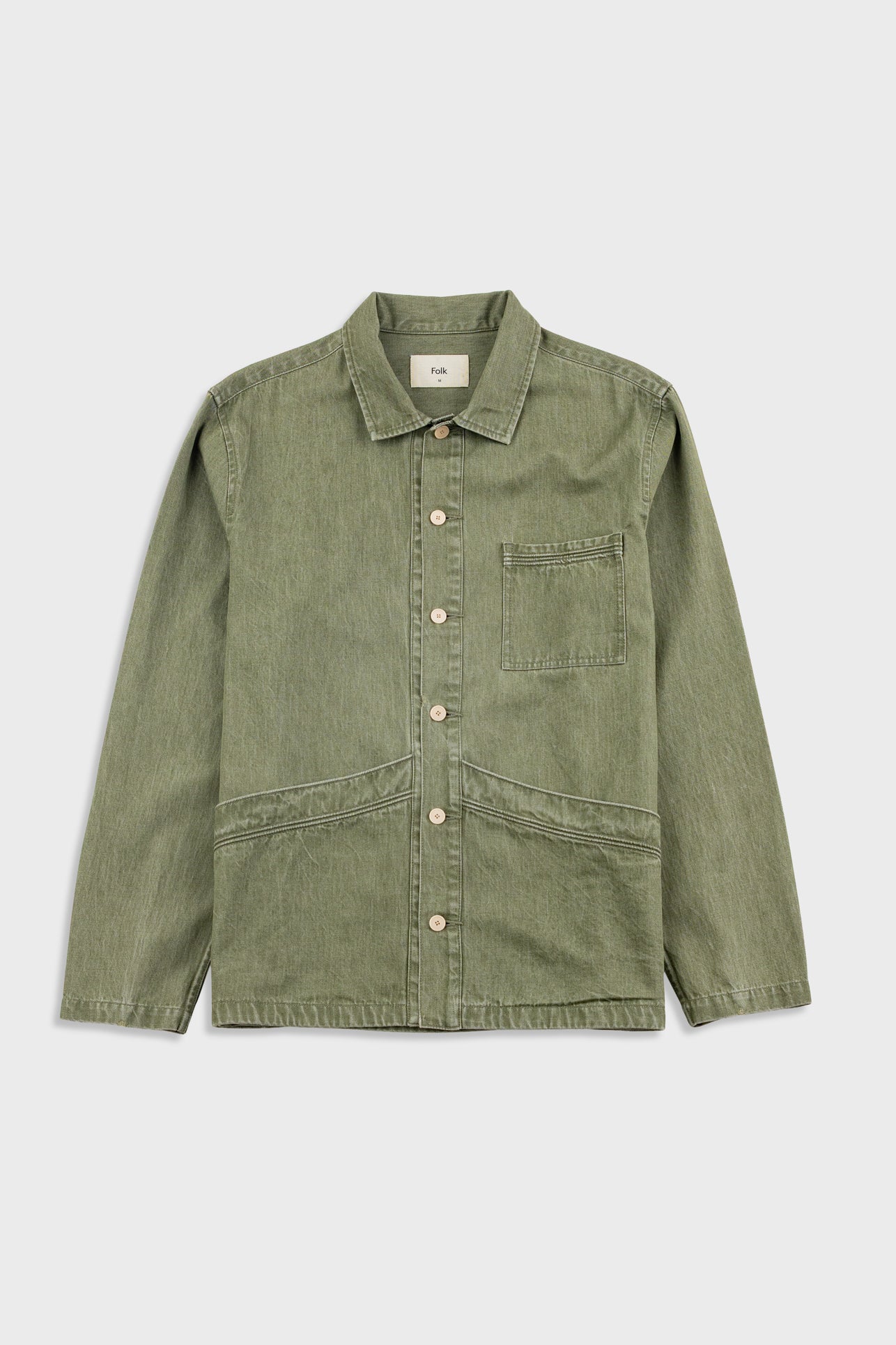 Folk | Folk Meyer Shirt Jacket - Sage Lightweight Denim