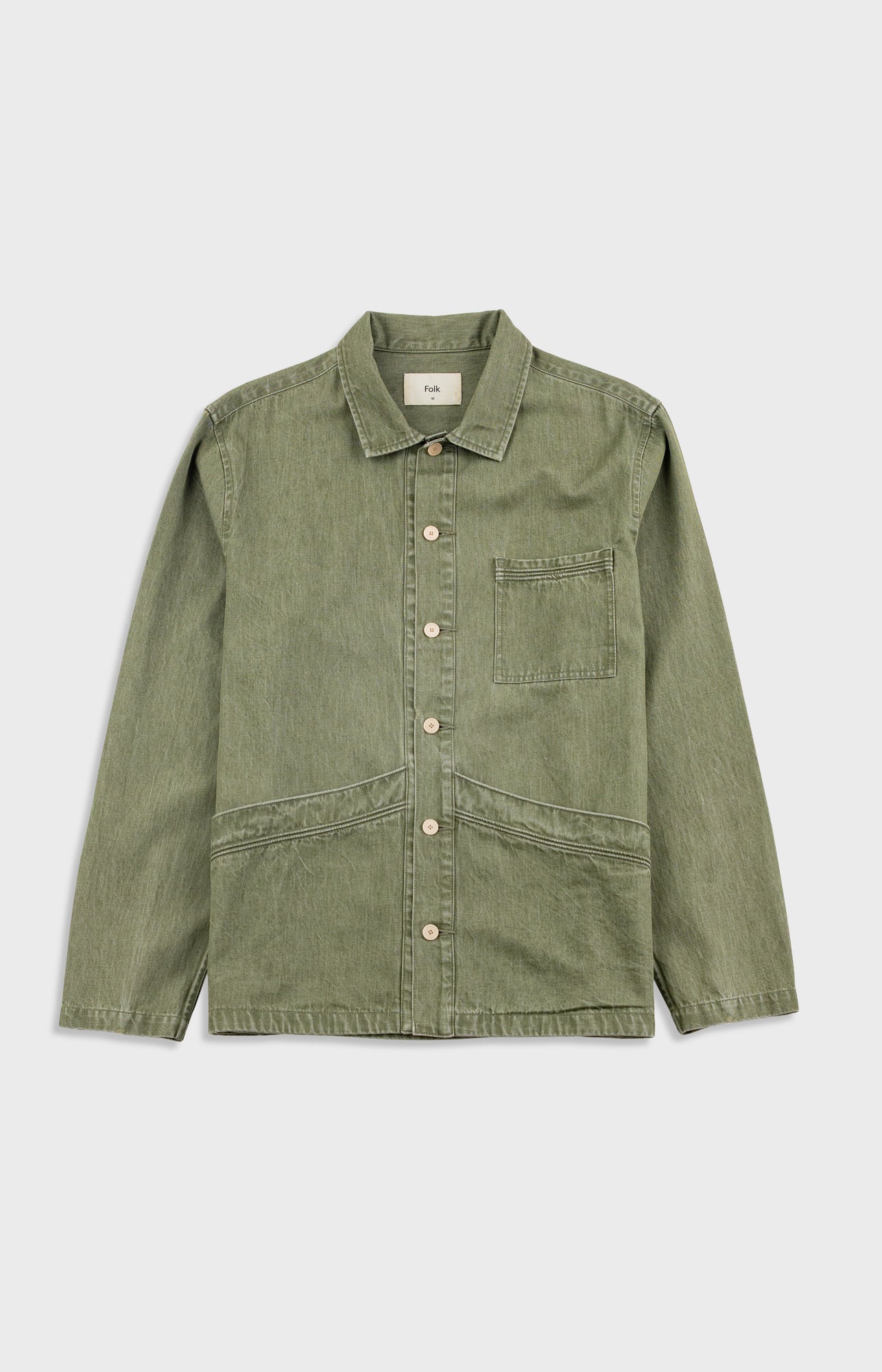 Folk | Folk Meyer Shirt Jacket - Sage Lightweight Denim