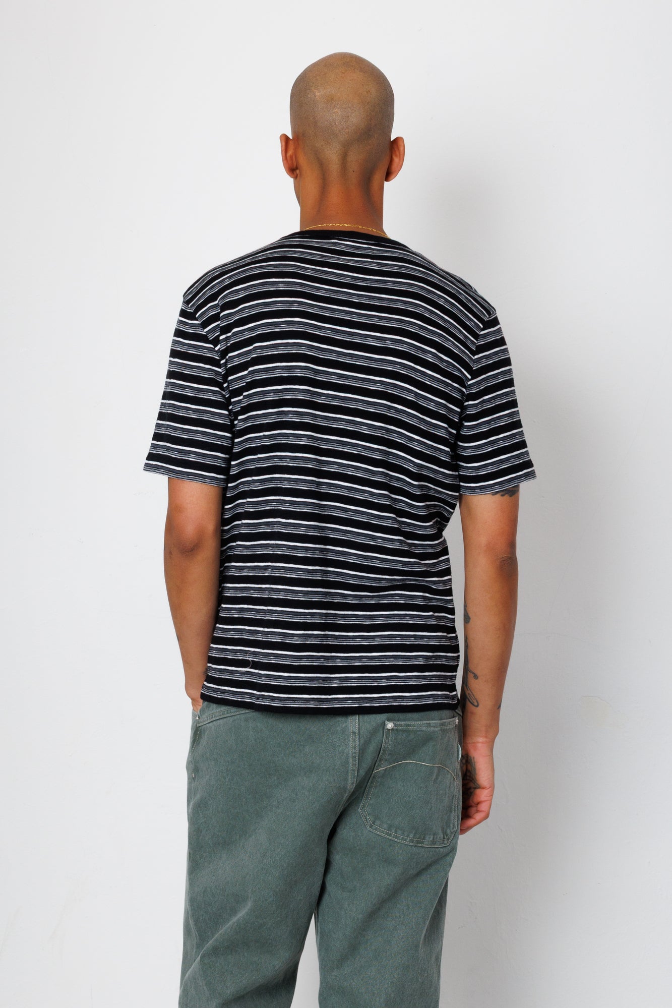 Folk | Folk Multistripe T-Shirt - Black Comet
