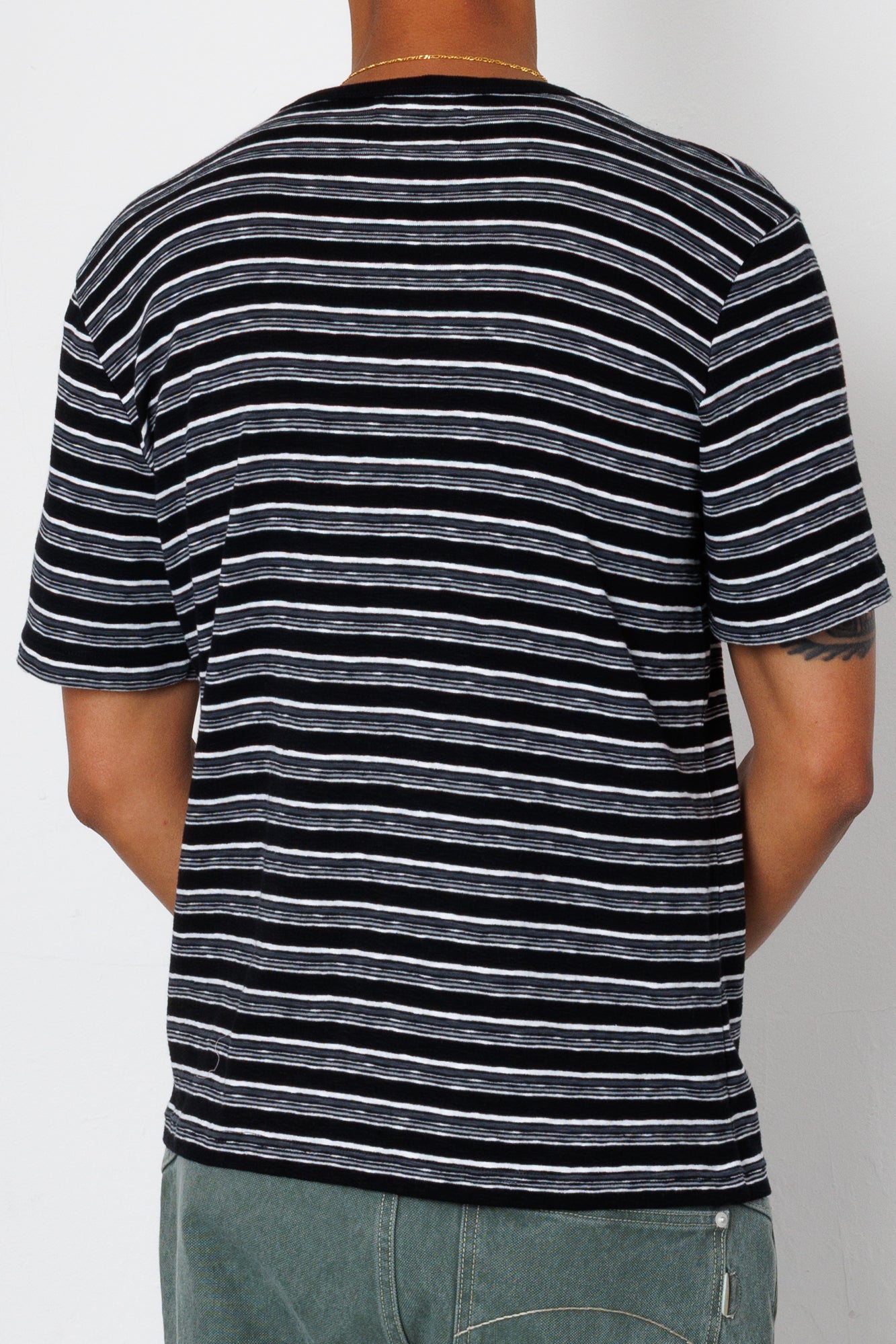 Folk | Folk Multistripe T-Shirt - Black Comet
