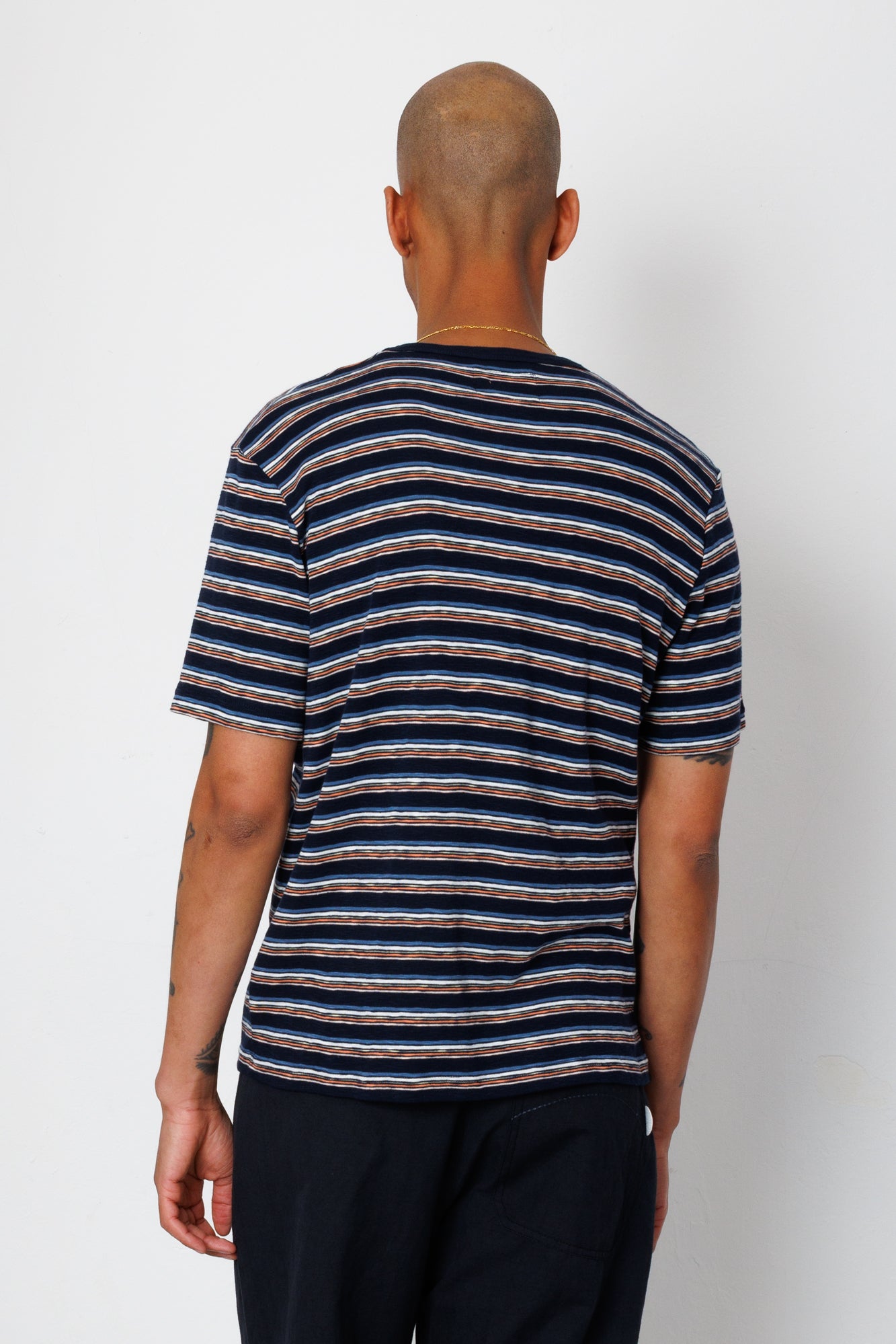 Folk | Folk Multistripe T-Shirt - Blue Jungle Cat