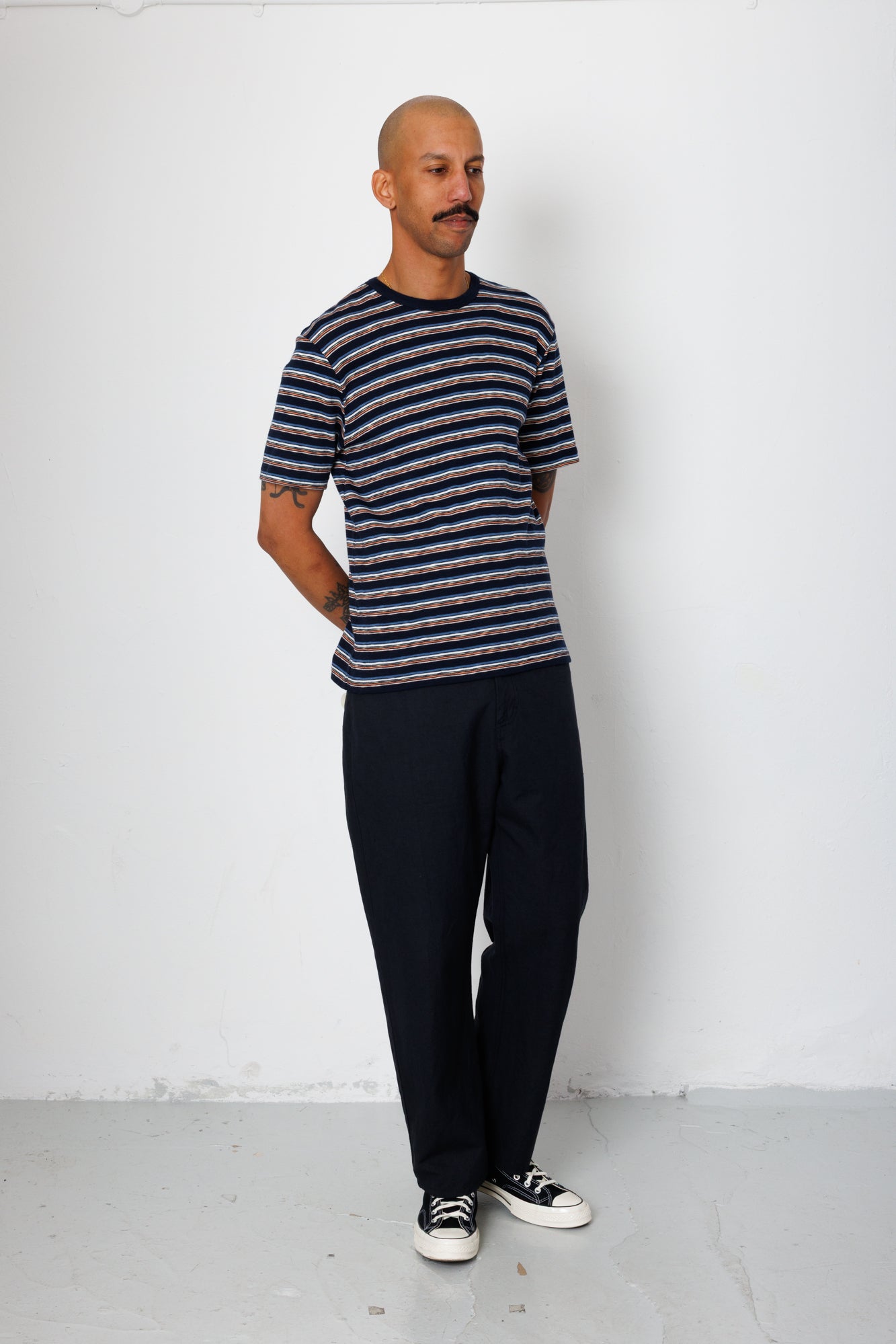 Folk | Folk Multistripe T-Shirt - Blue Jungle Cat