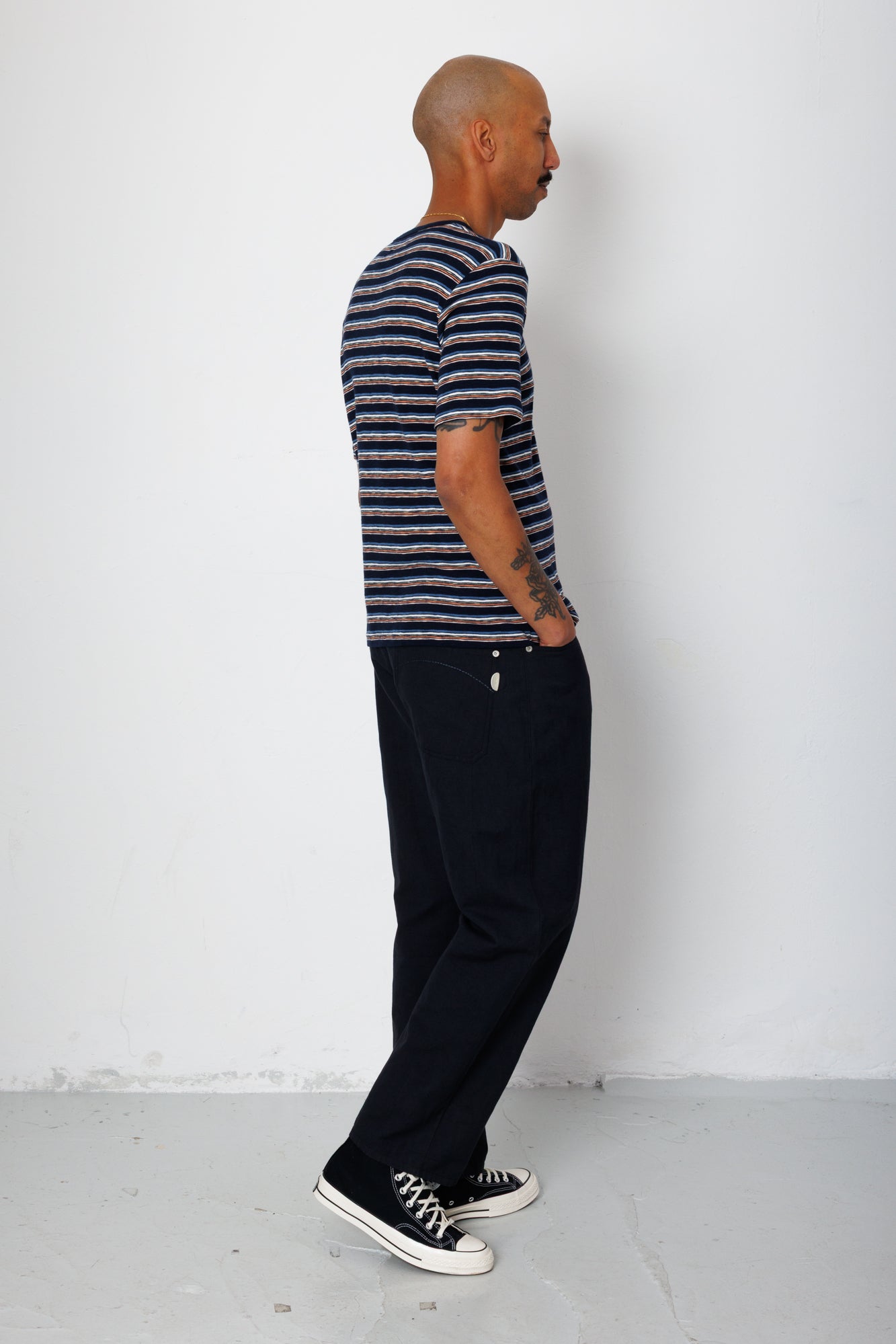 Folk | Folk Multistripe T-Shirt - Blue Jungle Cat