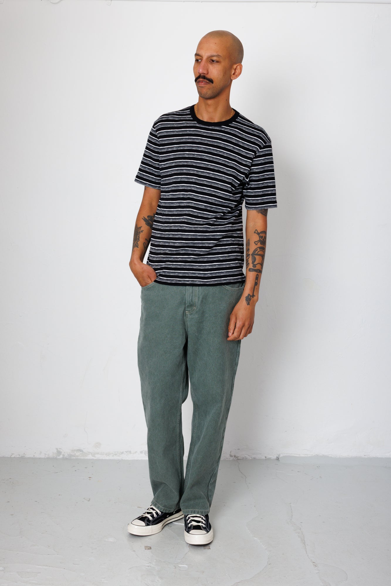 Folk | Folk Multistripe T-Shirt - Black Comet