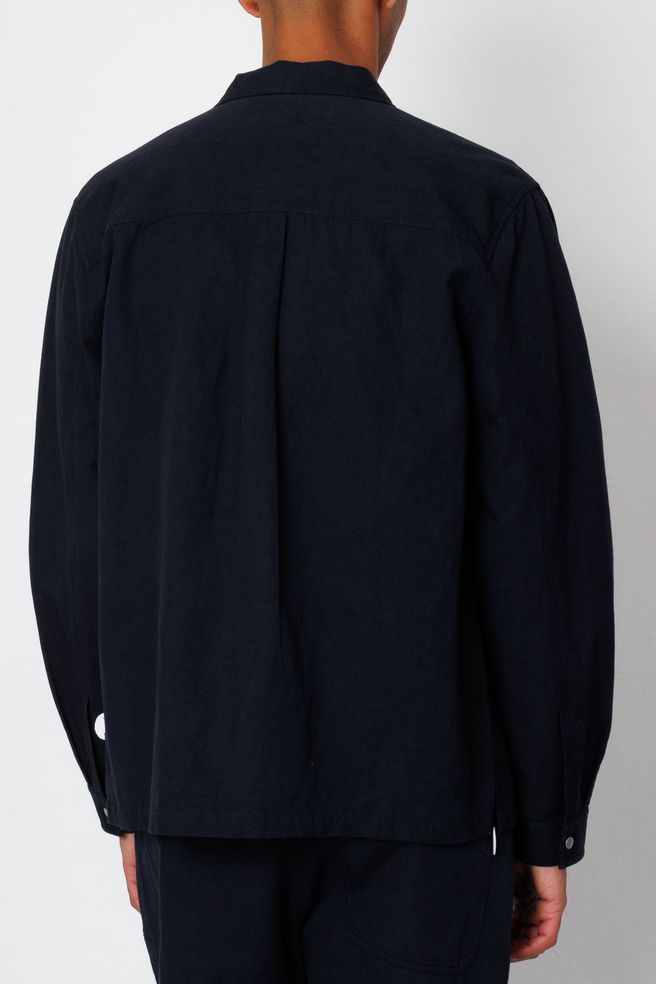 Folk | Folk Patch Overshirt - Soft Black Slub Linen