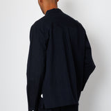 Folk | Folk Patch Overshirt - Soft Black Slub Linen