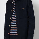 Folk | Folk Patch Overshirt - Soft Black Slub Linen