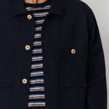 Folk | Folk Patch Overshirt - Soft Black Slub Linen