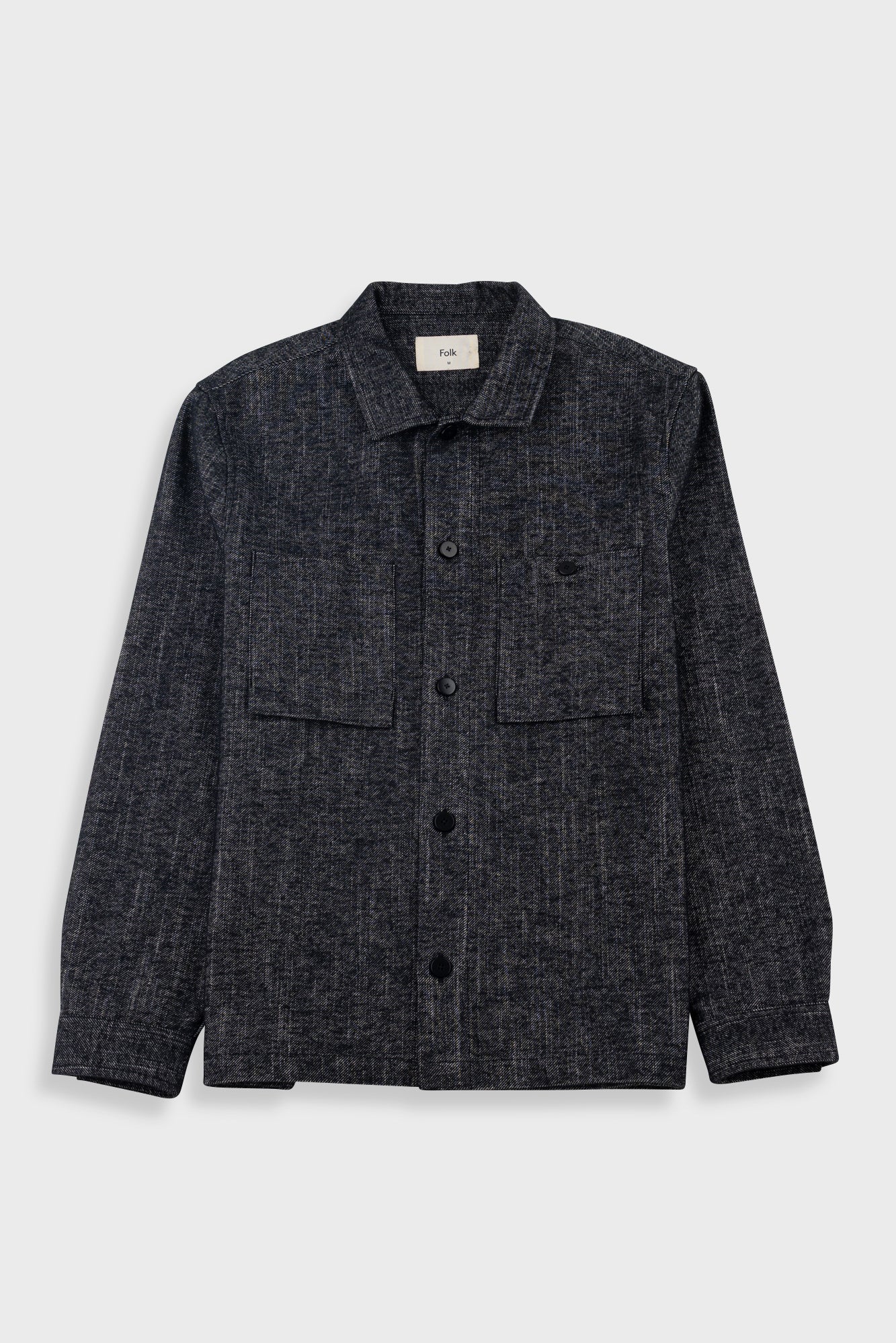 Folk | Folk Patch Overshirt - Black Brushed Twill
