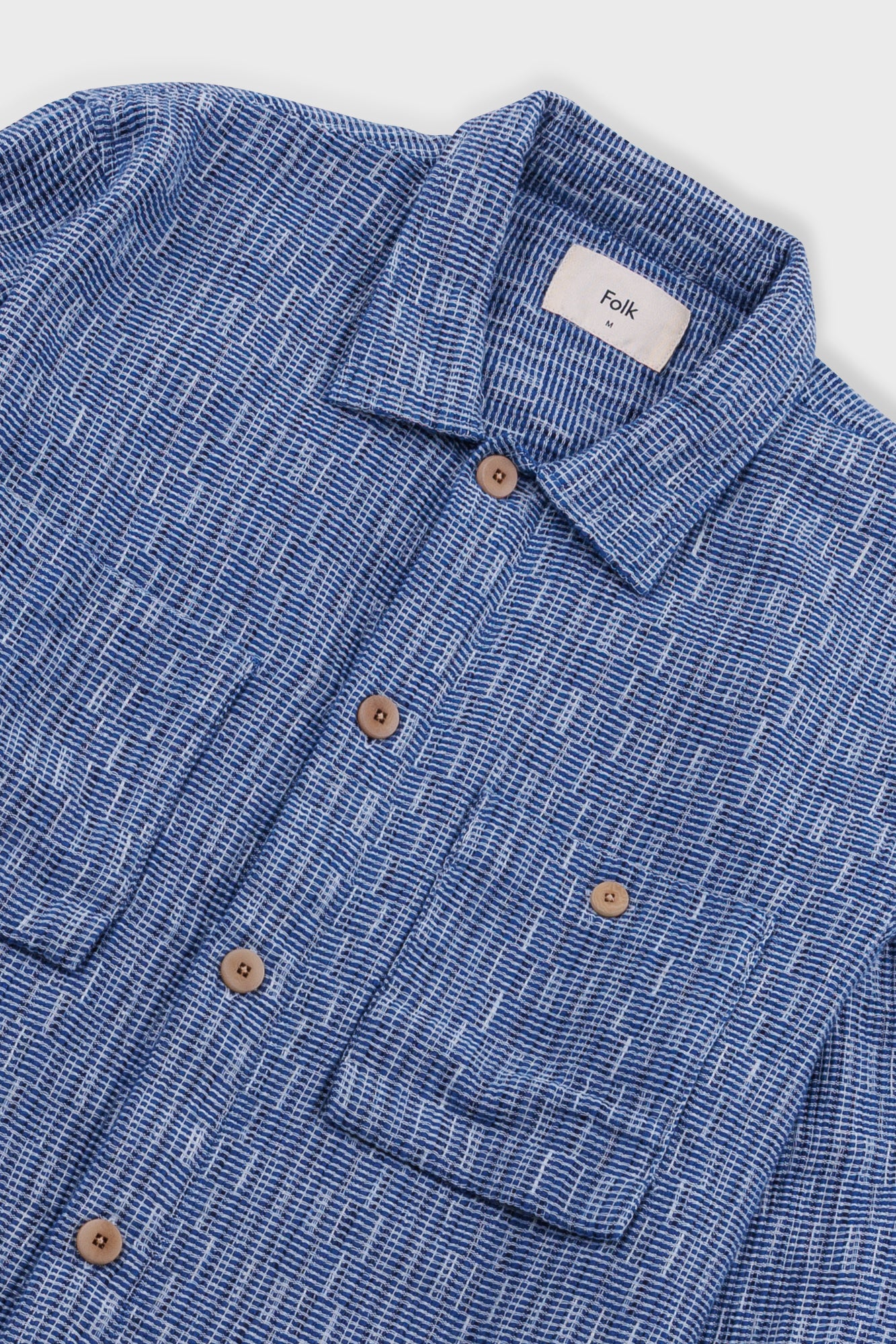 Folk | Folk Patch Overshirt - Blue Basketweave