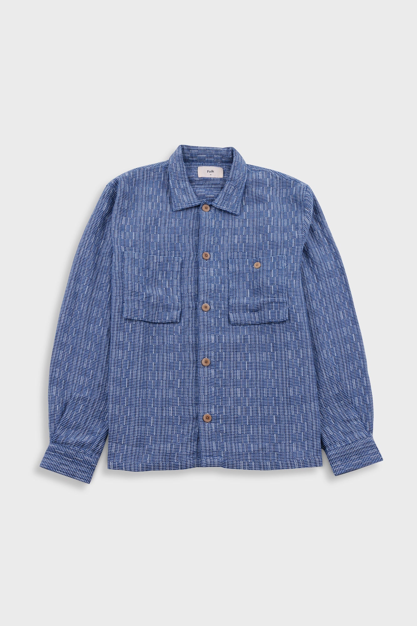 Folk | Folk Patch Overshirt - Blue Basketweave