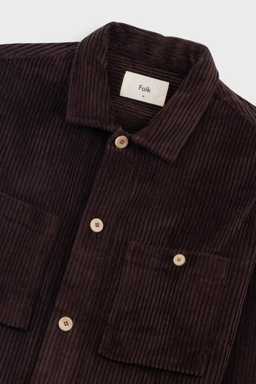 Folk | Folk Patch Overshirt - Espresso Chunky Cord
